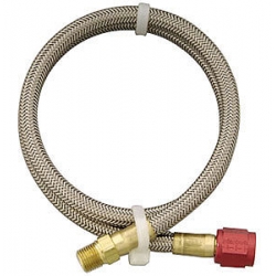 Rostfri Spunnen Slang, -3AN - 1/8" NPT , 2ft, Röd mutter