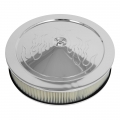 Luftrenare chrom med flammor 14" x 3" Luftrenare chrom med flammor 14" x 3"