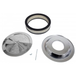 Luftrenare  chrom med flammor 14" x 3"